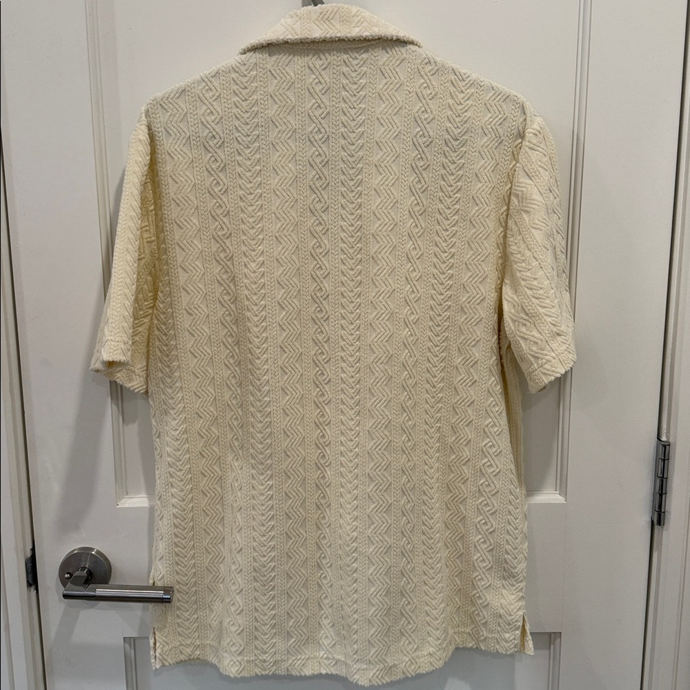 Urban Outfitters Cream Textured Men's Shirt - Picture 3 of 4